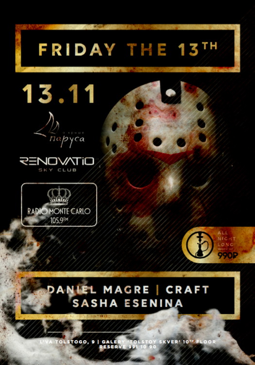 FRIDAY THE 13th @ Renovatio Sky Club