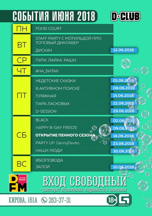 Вечеринки месяца