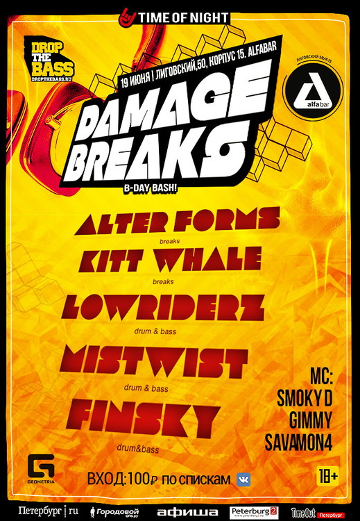 DAMAGE BREAKS BIRTHDAY PARTY @ ALFA BAR