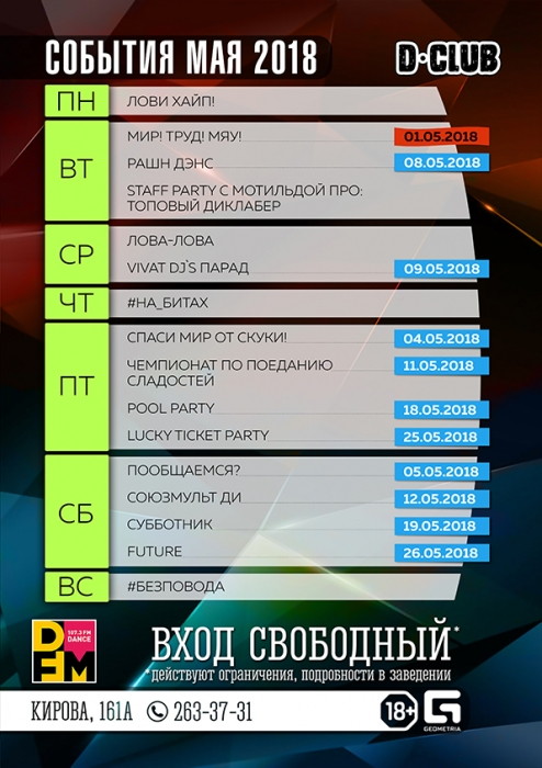 Вечеринки месяца