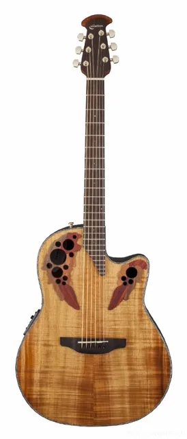 Ovation CE44P-FKOA Celebrity Elite Plus Mid Cutaway Natural Figured Koa