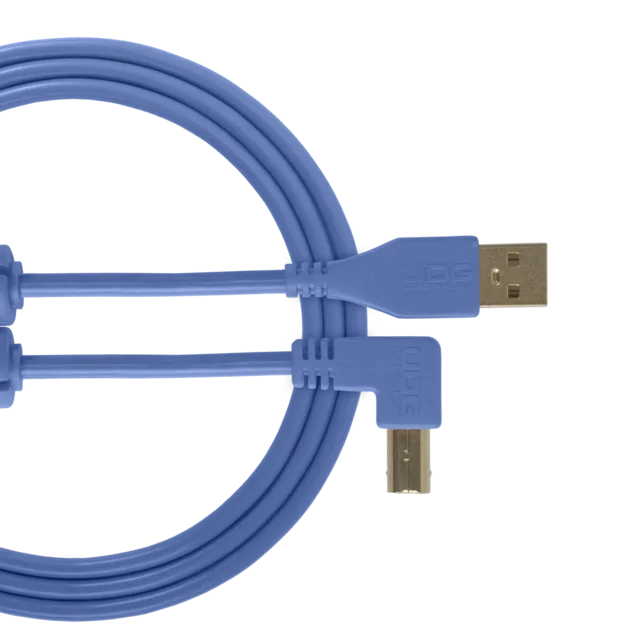 UDG Ultimate Audio Cable USB 2.0 A-B Light Blue Angled 1 m