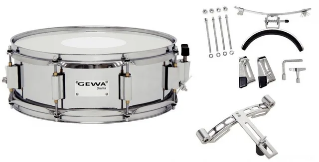 GEWA Marching Small Drum Steel Chrome HW SH 14x5.5"