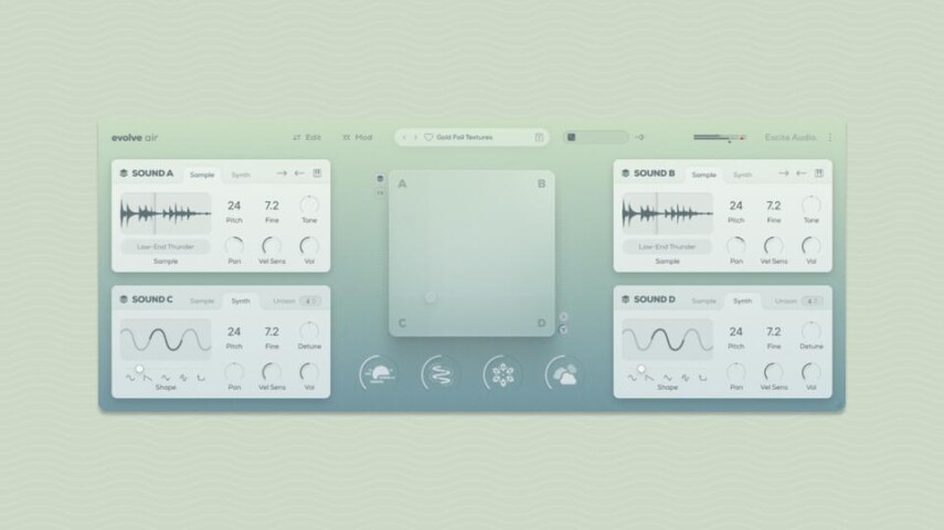 Evolve Air — сэмпл‑синт с четырьмя слоями и XY‑морфингом