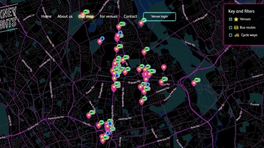 В Hackney запустили карту ночной инфраструктуры